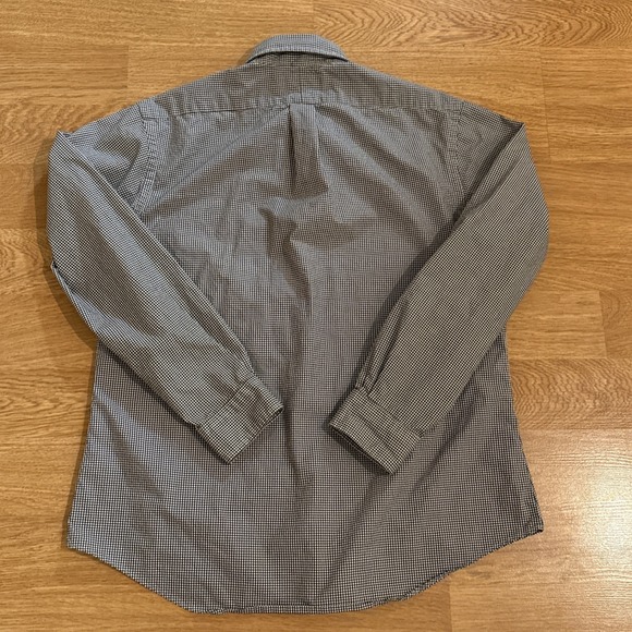 RALPH LAUREN Shirt Men's Black Large Custom Fit Lightweight Gingham Check Preppy - Picture 5 of 7